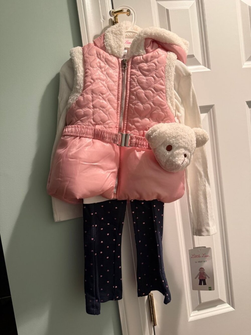 NWT Little Lass 4 Piece Pink Puffer Vest Set - Girls Multiple Sizes